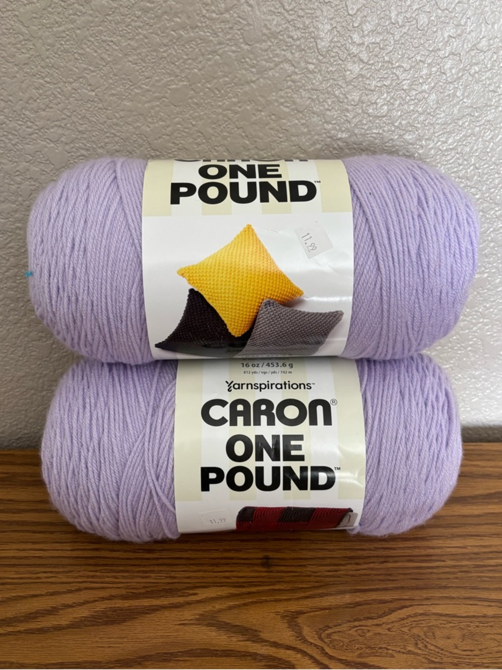 NEW 2 Skeins of Caron One Pound Yarn - Lilac